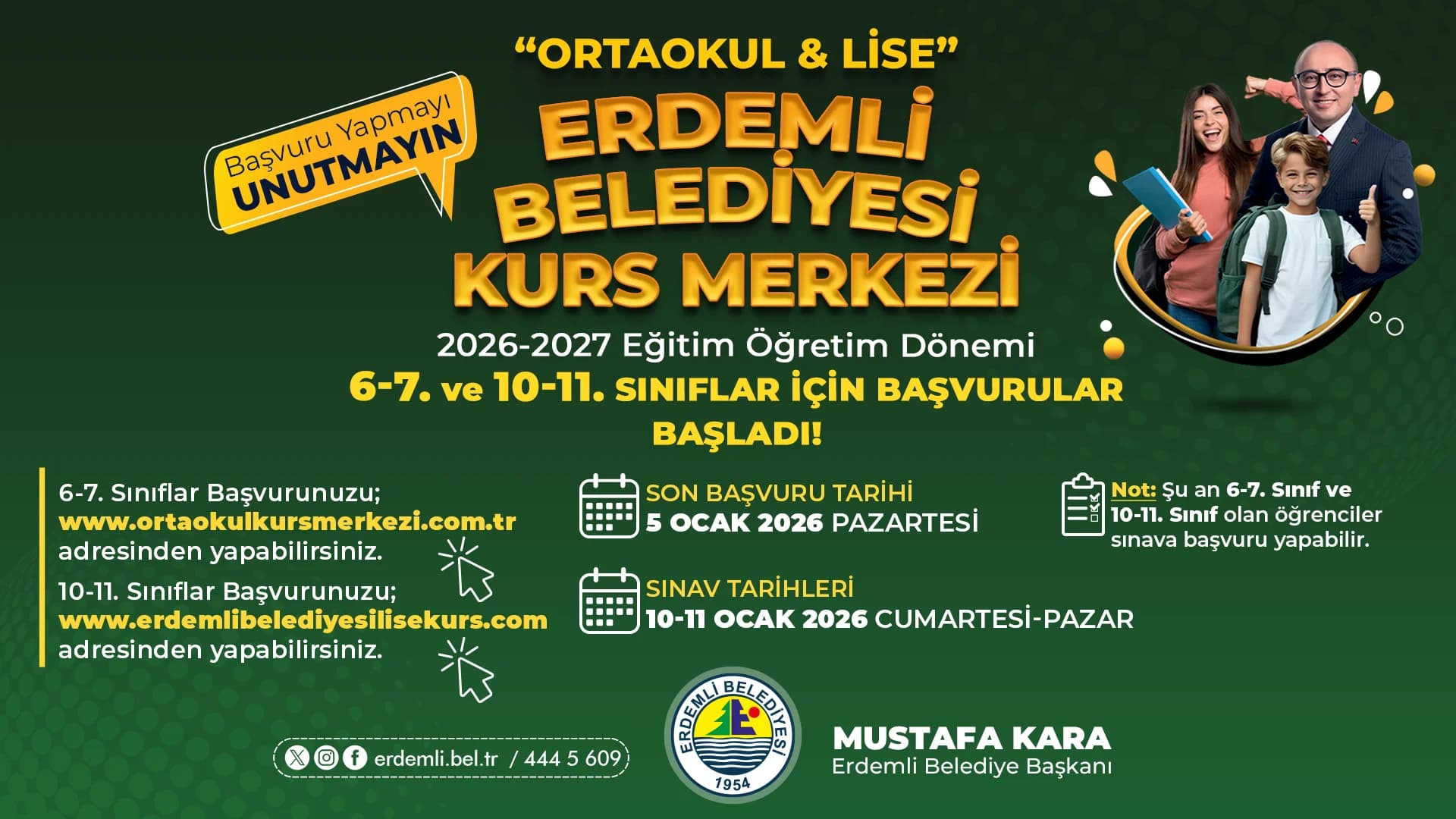 Erdemli Belediyesi Kurs Merkezi’nde Sınav Başvuruları Başladı